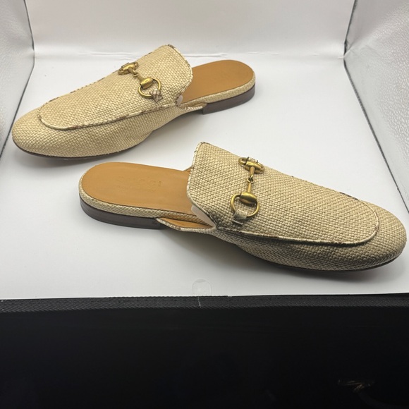Gucci Princetown Rafael Horsebit Mule Neutral Straw and Snake Trim 7 UK/7.5 US - Picture 15 of 15